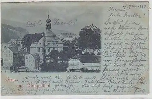 62898 Mondscheinkarte Gruss aus Klingenthal 1898