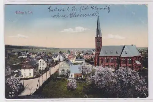 80687 AK Grüna i. Sa. - Kirche 1917