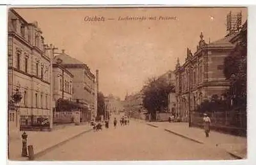 19638 Ak Oschatz Lutherstraße mit Postamt 1924