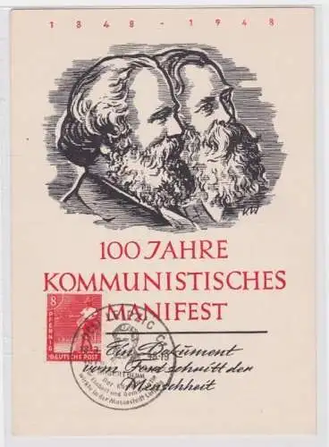 96710 Ak Leipzig 100 Jahre kommunistisches Manifest 1948