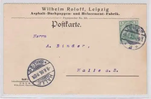 98364 Reklame Ak Leipzig Wilhelm Roloff Werke Plösner Weg 1905