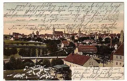 05833 Ak Bautzen Totalansicht 1904