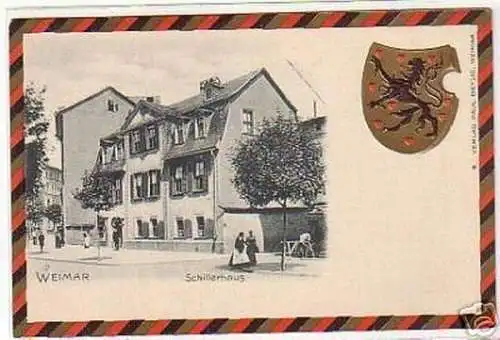 07685 Präge Ak Weimar Schillerhaus um 1900