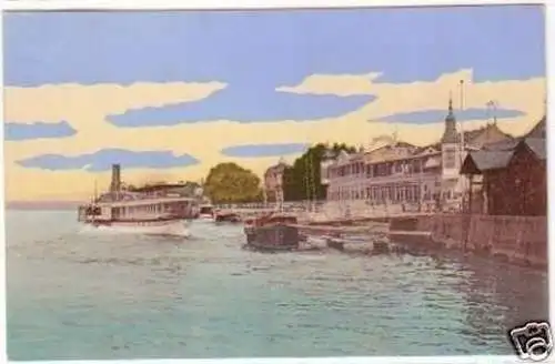 24422 Ak Biebrich am Rhein Landungsplatz 1913
