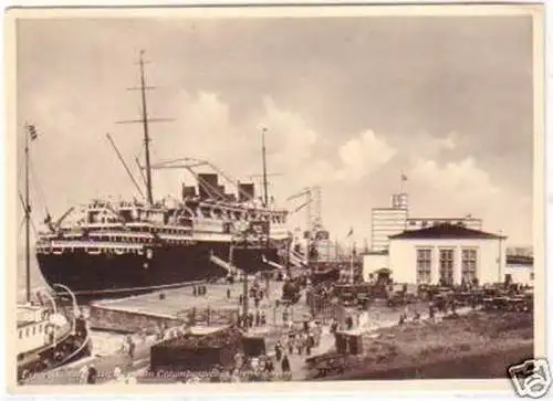 29765 Ak Expressdampfer "Bremen" in Bremerhaven um 1940