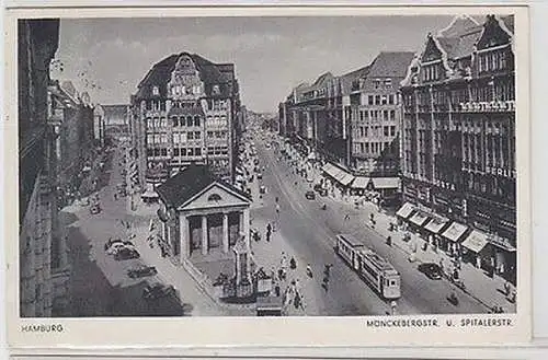 18661 Ak Hamburg Mönckebergstrasse und Spitalerstrasse 1942