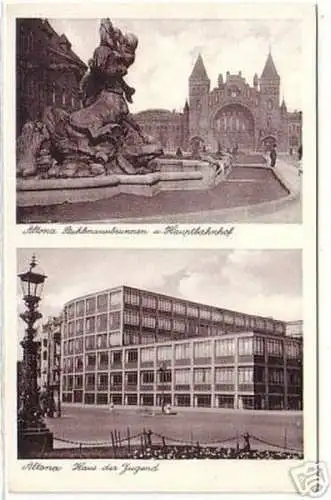 07404 Ak Hamburg Altona Stuhlmannbrunnen usw. um 1940