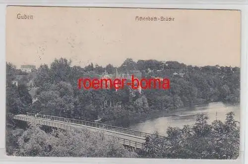 72812 Ak Guben Achenbach Brücke 1917