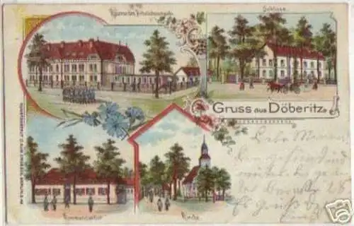 15605 Litho Gruss aus Döberitz Kaserne usw. 1905