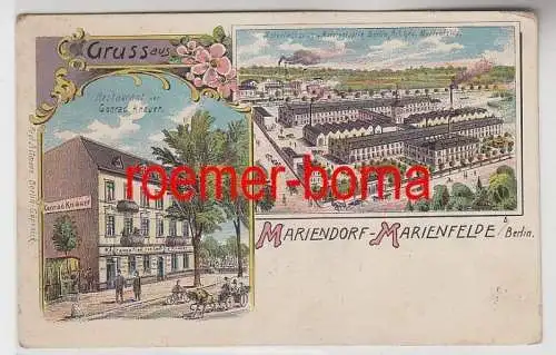 73753 Ak Lithographie Gruß aus Mariendorf Marienfelde bei Berlin um 1900