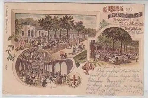 17209 Ak Lithografie Gruss aus Niederschönhausen 1900