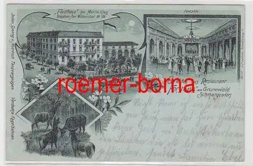 74689 Ak Lithografie Restaurant 'Forsthaus' am Grunewald Schmargendorf 1904