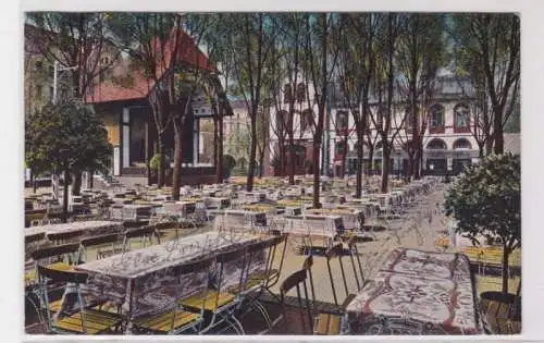 94744 AK Vereinsbrauerei Rixdorf - Gartenpartie mit Schaubühne 1913