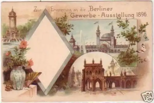 04253 Ak Lithographie Berliner Gewerbe Ausstellung 1896