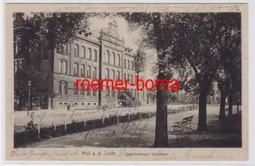 84100 Ak Hof a.d. Saale Sophienberger Schulhaus 1919