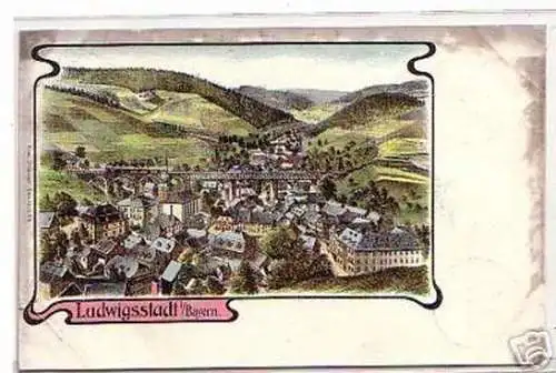 17409 Ak Ludwigstadt in Bayern Totalansicht 1904