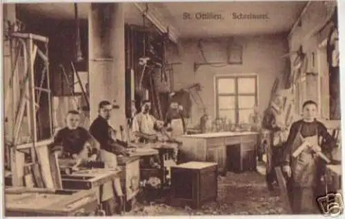 13895 Ak St.Ottilien Schreinerei um 1920