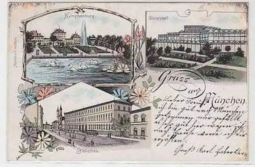 51007 Ak Lithographie Gruß aus München 1898