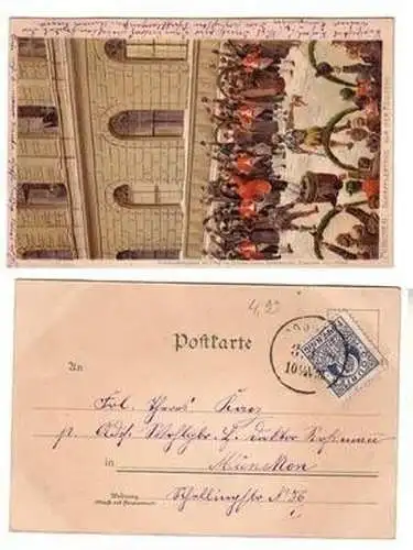 51105 Privatpost Ak München Schäfflertanz vor der Residenz 1899