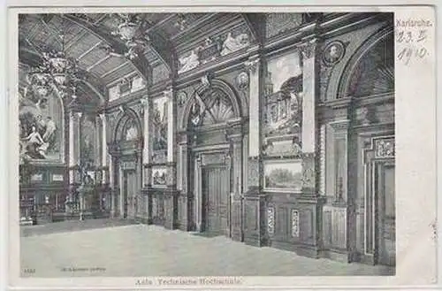 47544 Ak Karlsruhe Aula Technische Hochschule 1910