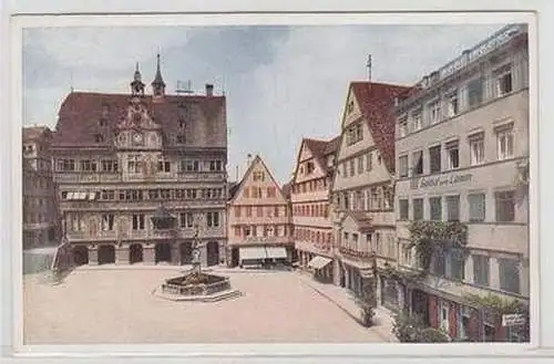 51560 Ak Tübingen Marktplatz mit Rathaus und Hotel Lamm 1936