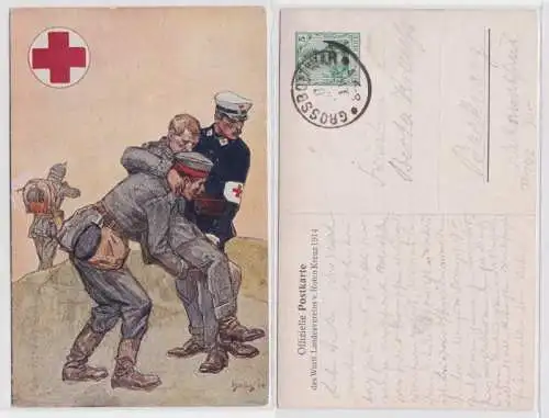 97654 DR Ganzsachen Postkarte P102 Württ. Landesverein vom roten Kreuz 1914