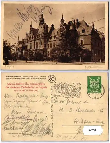 94734 DR Ganzsachen Postkarte PP81/ C7 Deutsche Buchhändler zu Leipzig 1925