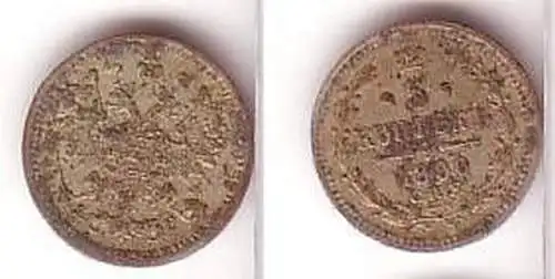 5 Kopeken Silber Münze Russland 1890