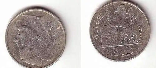 20 Franc Silber Münze Belgien 1951