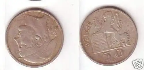 50 Franc Silber Münze Belgien 1951 Löwe