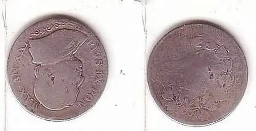 1 Lira Silber Münze Vatikan 1866 Pius IX.