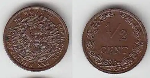 1/2 Cent Kupfer Münze Niederlande 1906