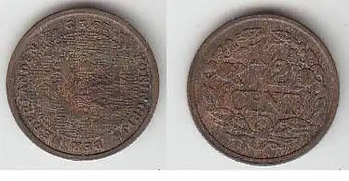 1/2 Cent Kupfer Münze Niederlande 1922