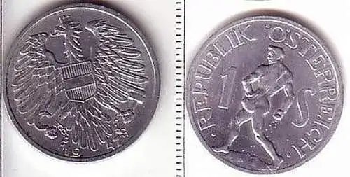 1 Schilling Aluminium Münze Österreich 1947