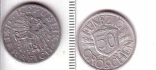 50 Groschen Aluminium Münze Österreich 1947