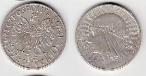 10 Zloty Silber Münze Polen 1932