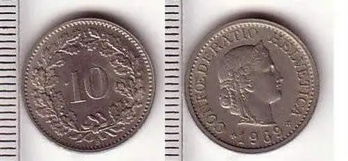 10 Rappen Nickel Münze Schweiz 1969