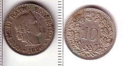 10 Rappen Nickel Münze Schweiz 1926