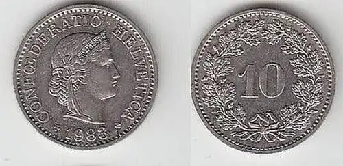 10 Rappen Nickel Münze Schweiz 1983