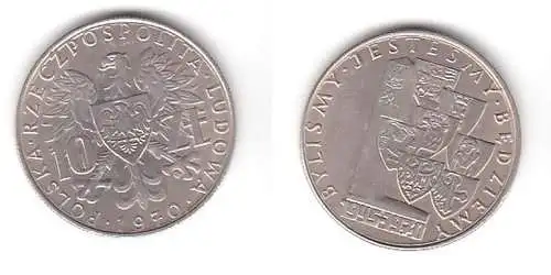 10 Zloty Kupfer Nickel Münze Polen 1970 Denkmal mit Wappen 1945-1970