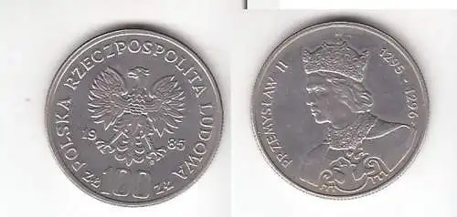 100 Zloty Kupfer Nickel Münze Polen 1985, Przemyslaw II - Königsserie