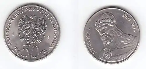 50 Zloty Kupfer Nickel Münze Polen 1979 Polnische Könige, Mieszko I.