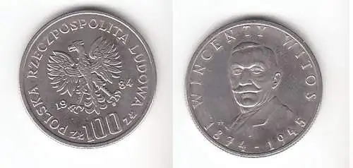 100 Zloty Kupfer Nickel Münze Polen 1984, Wincenty Witos