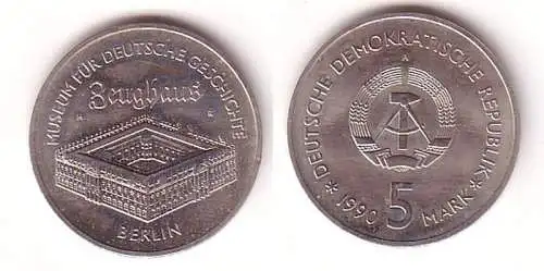 DDR Gedenk Münze 5 Mark Berlin Zeughaus 1990 (110976)