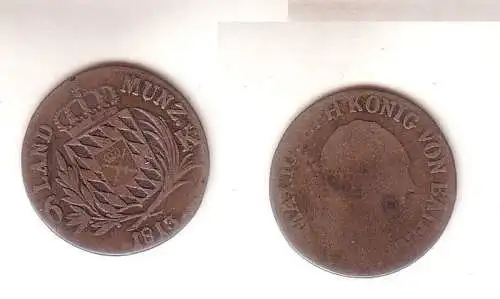 6 Kreuzer Silber Münze Bayern 1813