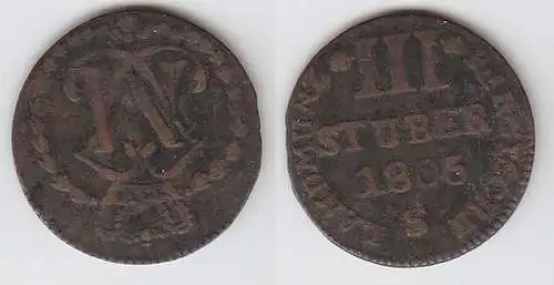 3 Stuber Kupfer Münze Jülich Berg 1805 S