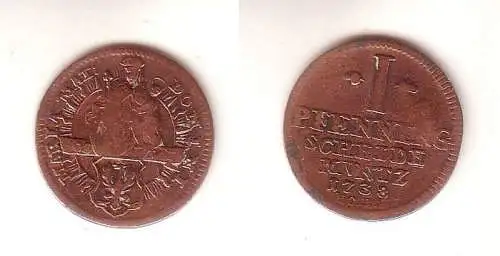 1 Pfennig Kupfer Münze Goslar 1738 HCRS