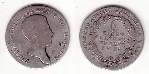 1/6 Taler Silbermünze Preussen 1812 A