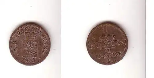 1 Neugroschen Silber Münze Sachsen 1853 F f. ss