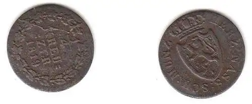 1/4 Kreuzer Kupfer Münze Nassau 1819 f. ss